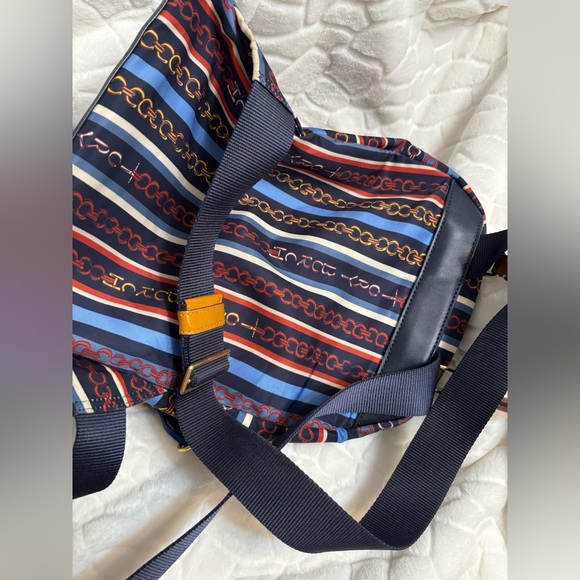 Tory Burch Perry Nylon Printed Zip Backpack in the Gemini Multi Stripe - Picture 10 of 11